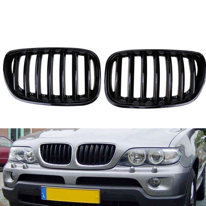 Front Rene Griglia Griglia Fit BMW X5 E53 2004-2006 X Serie Gloss Nero Generico