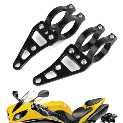 Le migliori offerte per Universal 41mm Headlight Mount Bracket Fork Ear Chopper Cafe Racer Black Generic