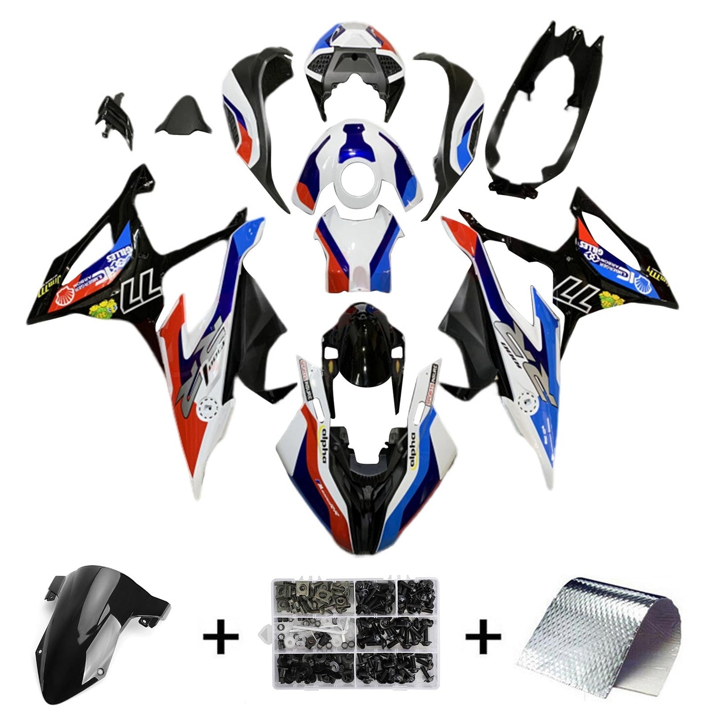 Amotopart BMW M1000RR S1000RR 2019-2022 Kit Carenatura Carrozzeria Plastica ABS