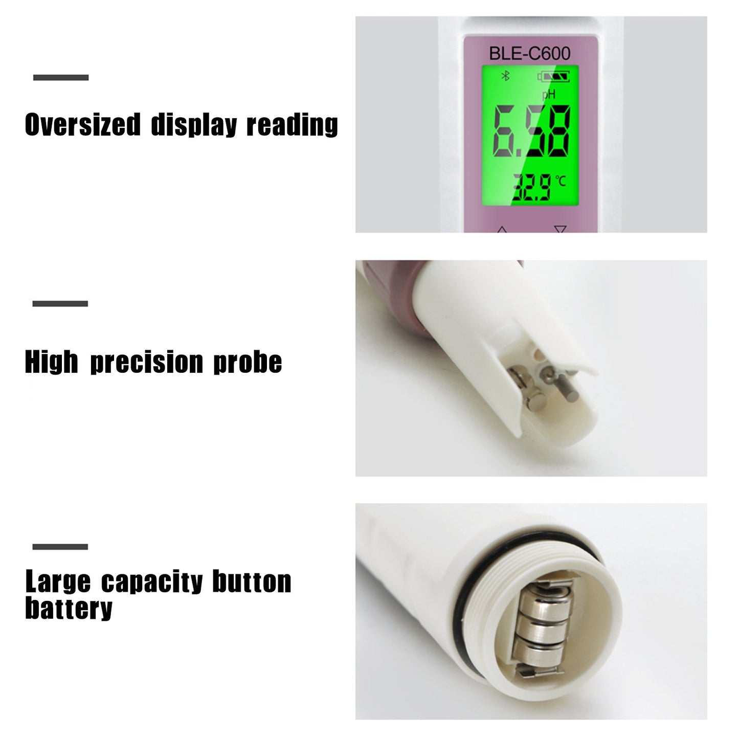 7 in 1 PH EC Conducibilità TDS Salinità ORP SG Blue Tooth Meter Tester Misure