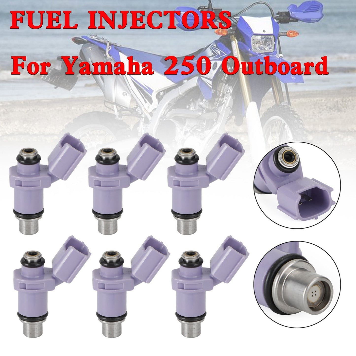 6PCS Yamaha 250 Iniettori di carburante fuoribordo 6P2-13761-10-00