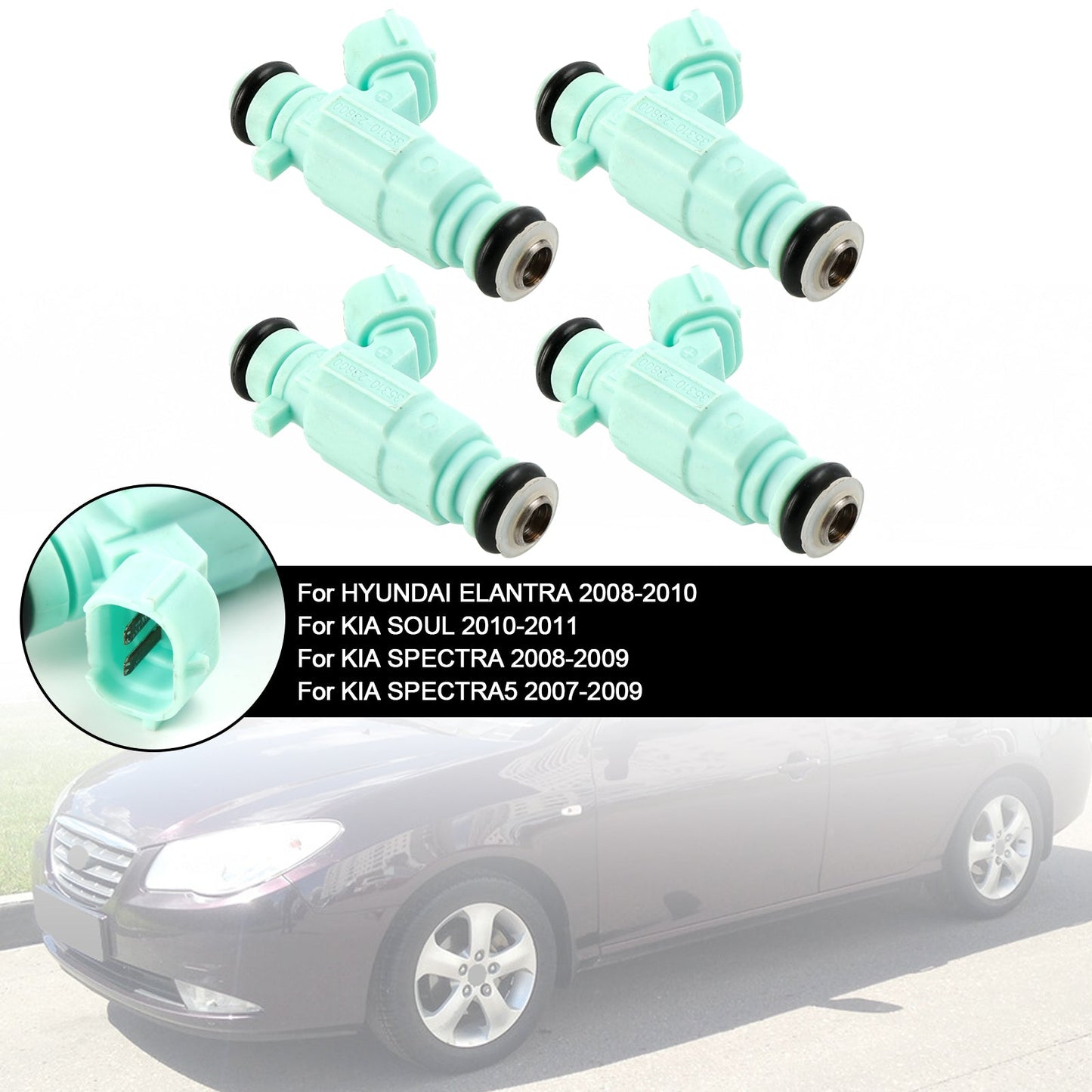4PCS Iniettore di carburante 35310-23800 Fit Hyundai Elantra 2008-2010 Fit Kia Soul