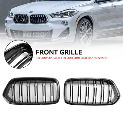 Griglia per paraurti anteriore BMW X2 Serie F39 2018-2023 nera lucida