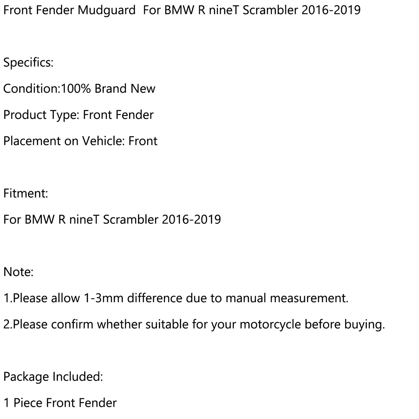 Parafango anteriore BMW R NINE T Scrambler 2016-2019 Silver