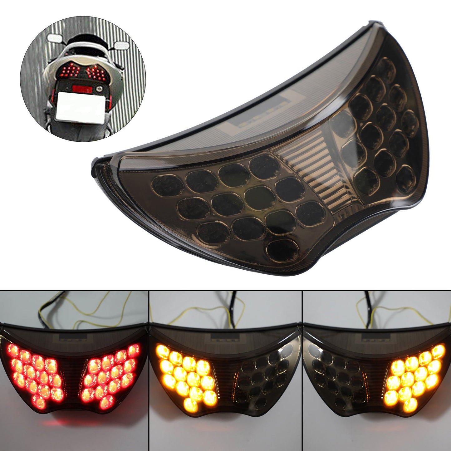 Indicatori di direzione a LED Fanale posteriore per Honda CBR600F/F4/F4i 2004 2005 2006 Generico