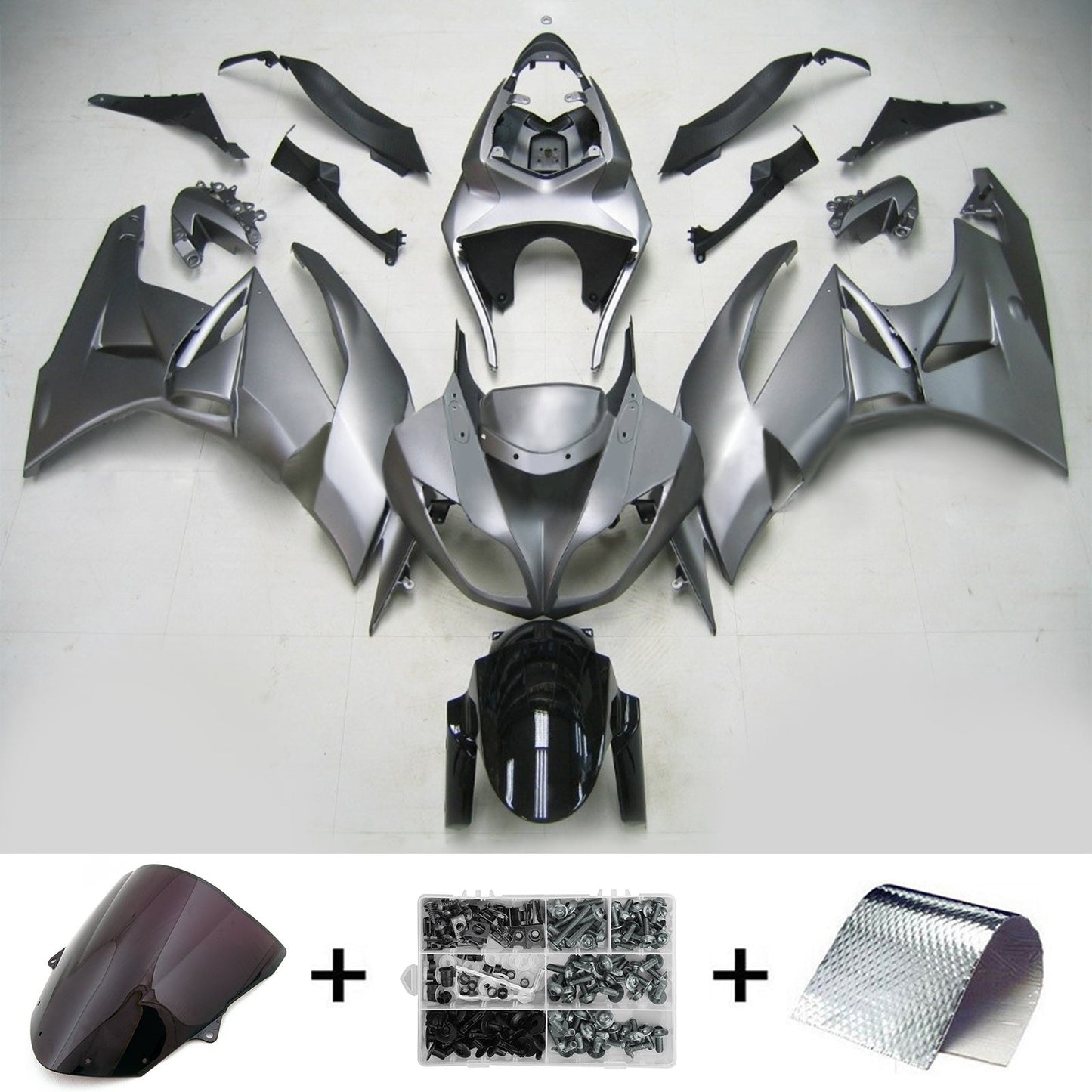 Amotopart Kawasaki 2009-2012 ZX6R 636 kit carenatura grigio