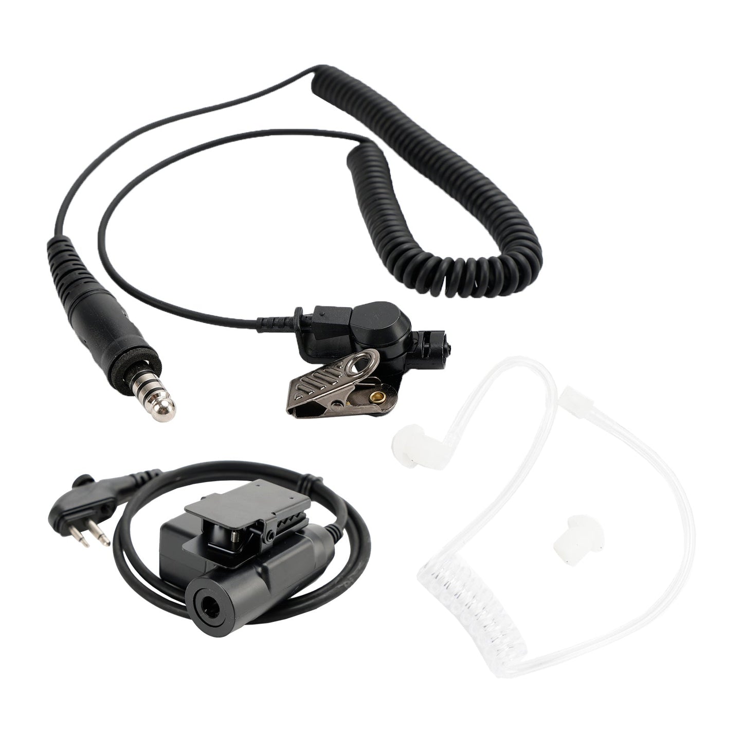 Per Hytera PD415 PD500 PD565 6Pin U94 PTT 7.1-A3 Cuffia a tubo singolo trasparente