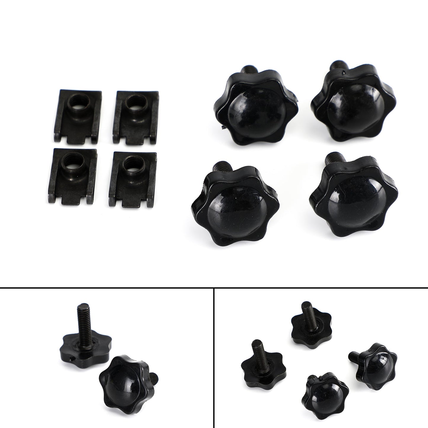 4Pcs Bisaccia Leva di Bloccaggio Bulloni e Dadi Kit Adatto Per Glide King Touring 96-19 Argento Generico