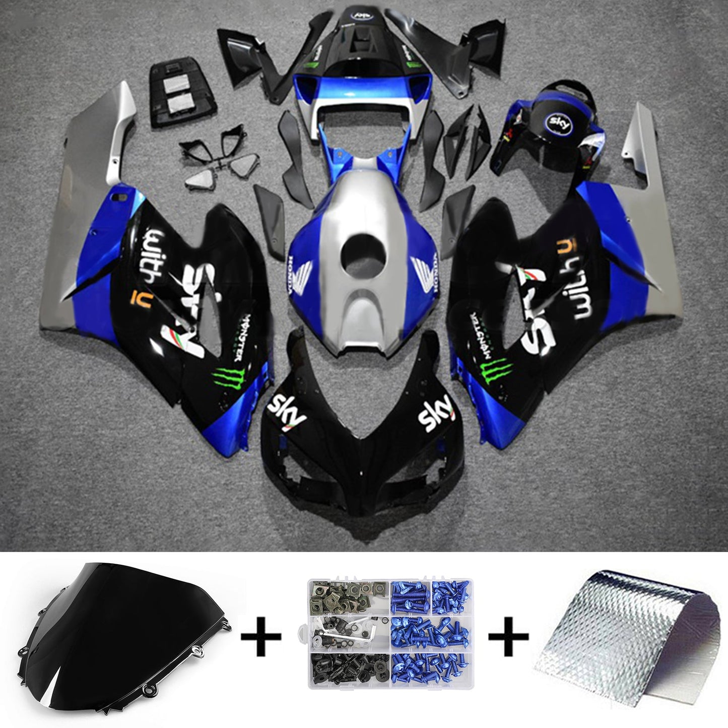 Amotopart Honda CBR1000RR 2004-2005 Kit carena Carrozzeria Plastica ABS