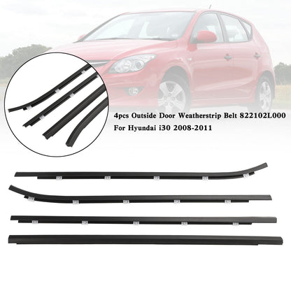 Hyundai i30 2008-2011 4 pezzi Cintura guarnizione porta esterna 822102L000