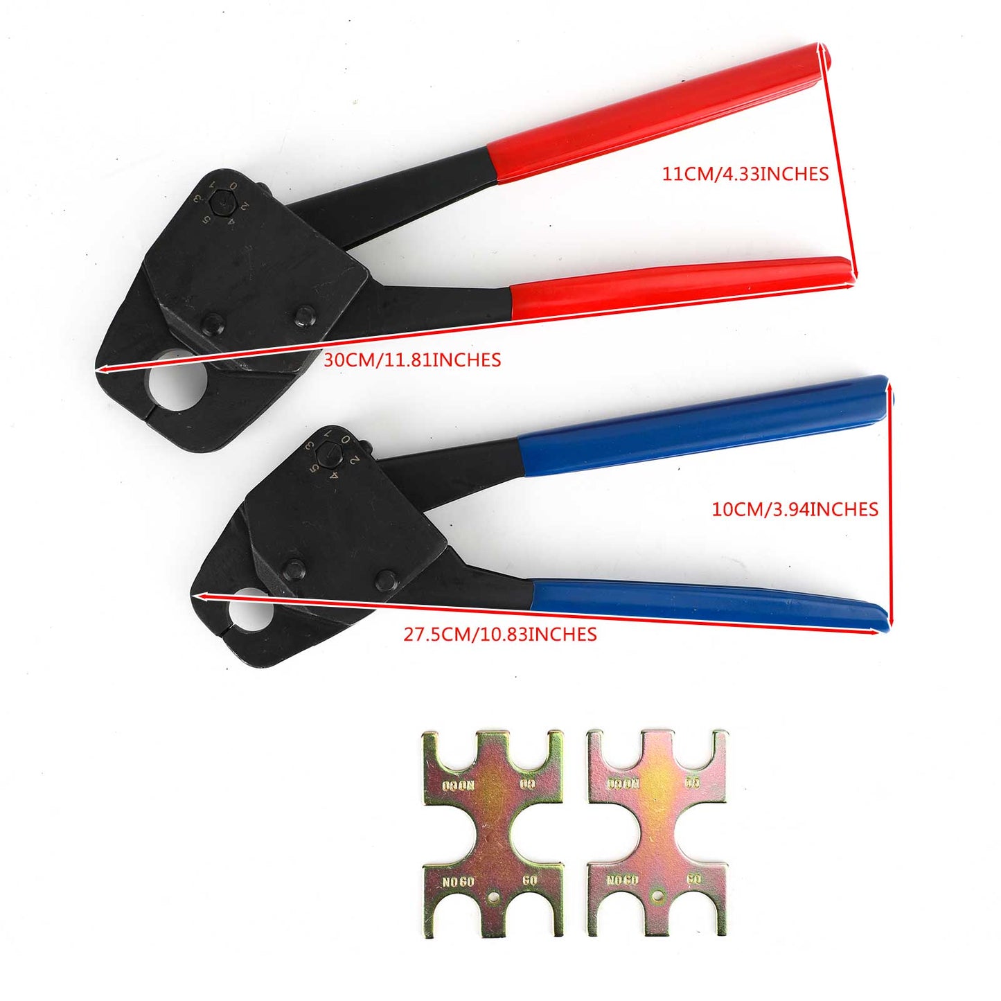 2 Pex Crimper 1/2" e 3/4" Plumbing Crimping Gonogo Set Angle Gauge Tools Combo