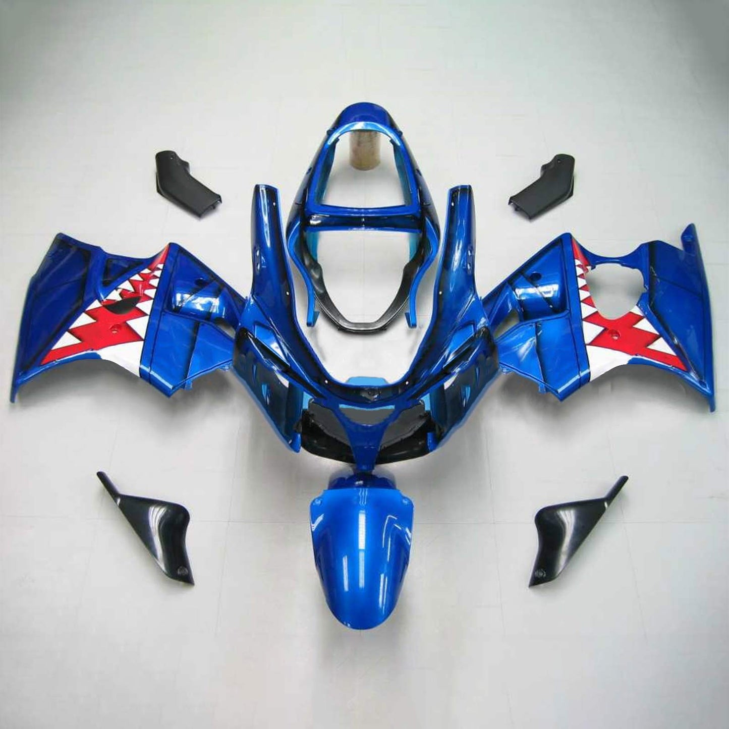 Amotopart 2000-2002 Kawasaki ZX6R Cladding Blue Shark Kit