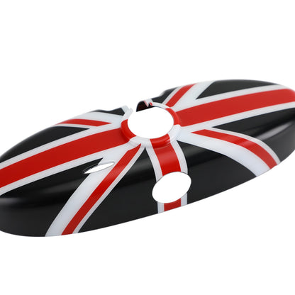 Copertura per specchietto retrovisore Union Jack UK Flag per MINI Cooper R55 R56 R57 Nero/Rosso