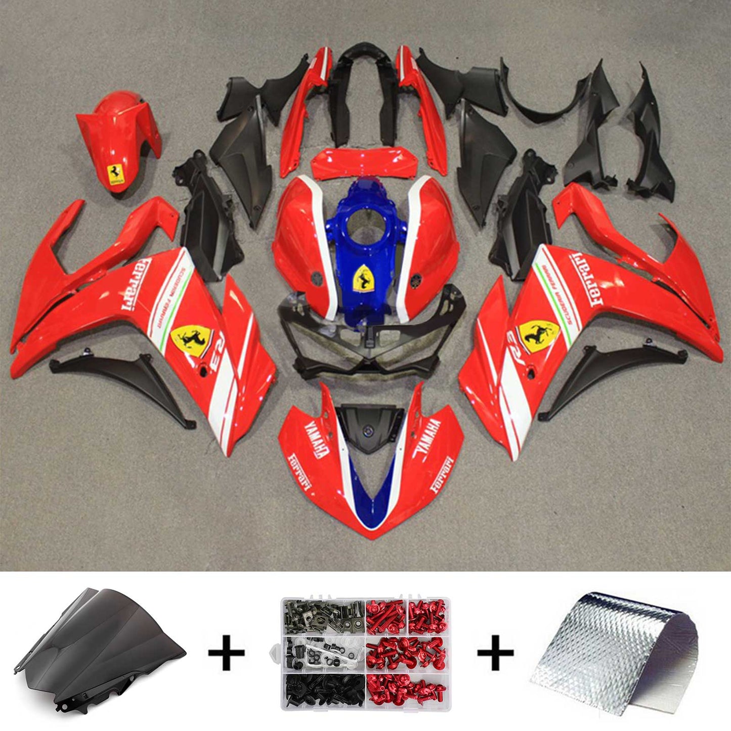 Amotopart Sales Ski Yamaha 2014-2018 YZF R3 e 2015-2017 YZF R25 Blue Red