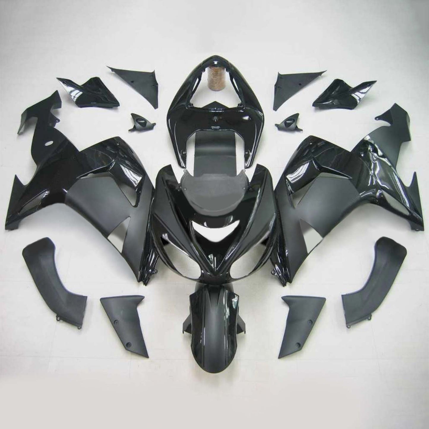 Amotopart Kawasaki ZX10R 2006-2007 Gloss & Matt Black Fearing Kit