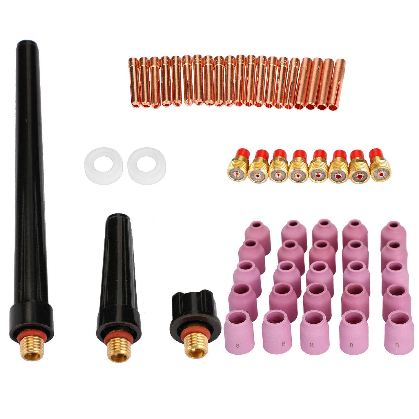 58Pcs Tig Welding Torch Stubby Gas Lens Kit di consumabili Cup per Wp-9/20/25