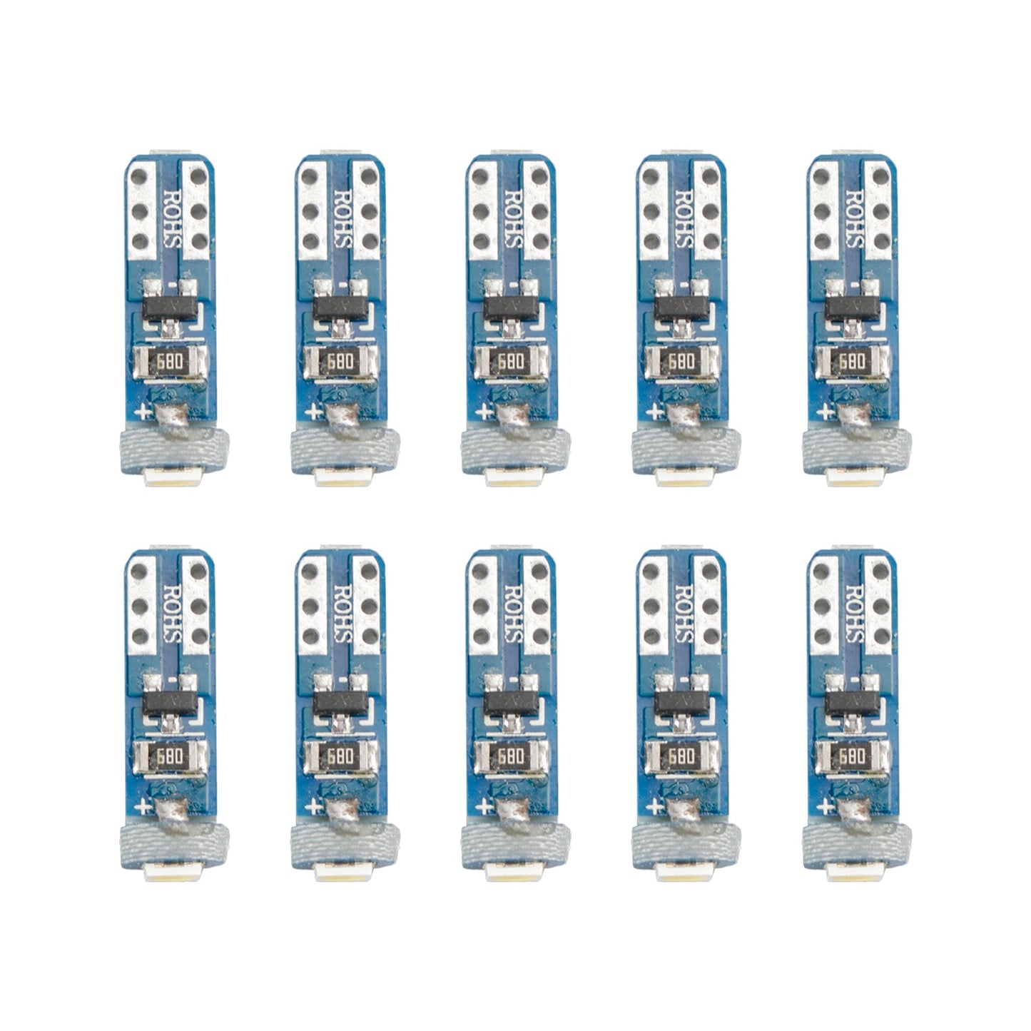 10X Per retrofit LED HELLA 2721W Cuneo T5 12V 1W W2X4.6D 6000K