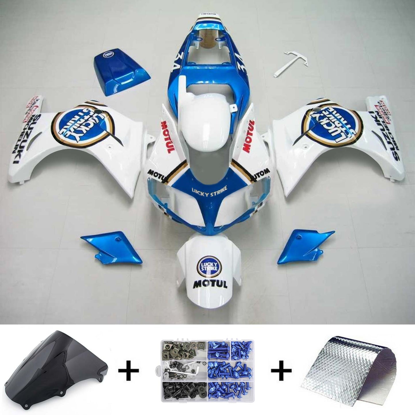 Amotopart Suzuki SV1000 2003-20011 kit di carenatura blu bianca