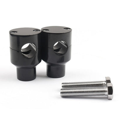 Manubrio Riser Riser Mount Morsetti di montaggio Moto Bici 7/8" 22mm Nero Generico