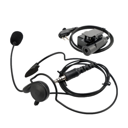 7.1-C7 Cuffia tattica con presa per montaggio posteriore 6 pin U94 PTT per HYT TD500 TD510 TD520
