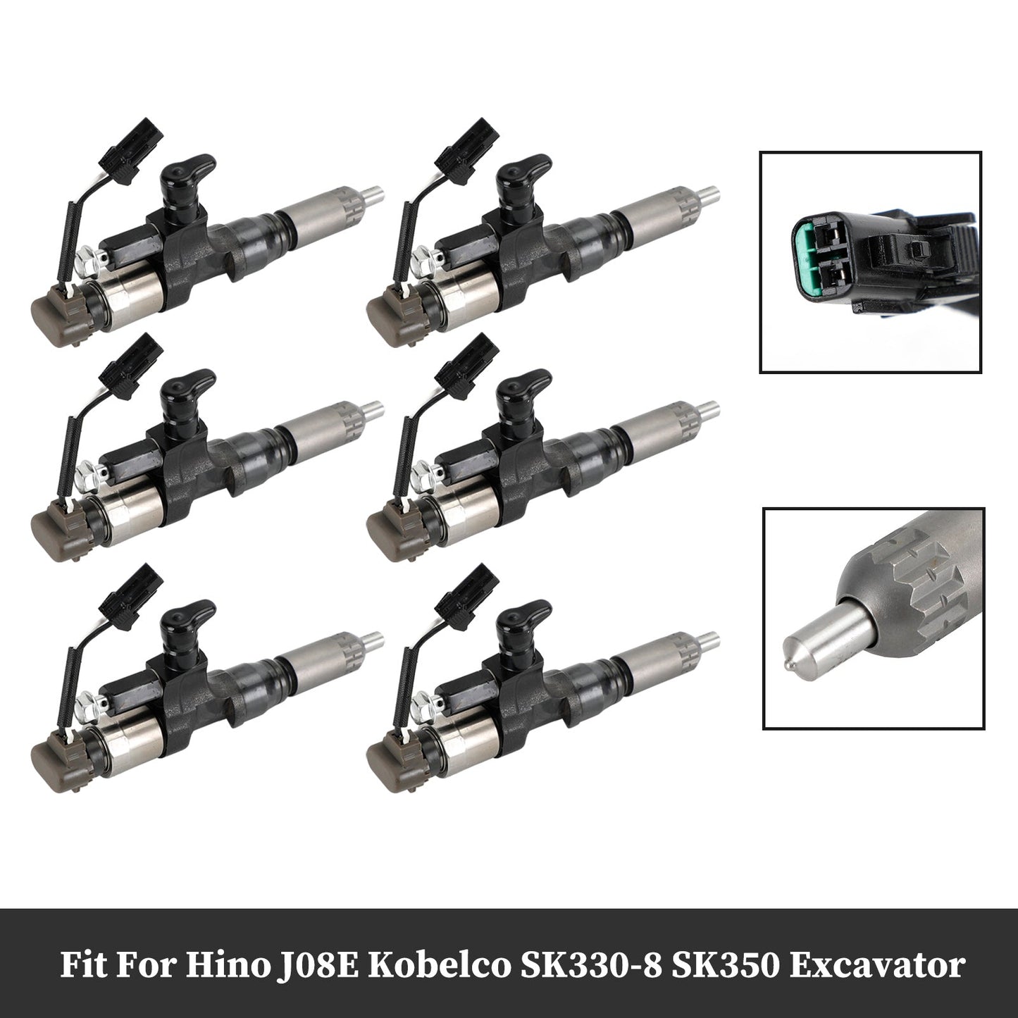 1984-2018 Hino J08E Kobelco 3.8 4.7 Diesel 6PCS Iniettori di carburante 095000-6593