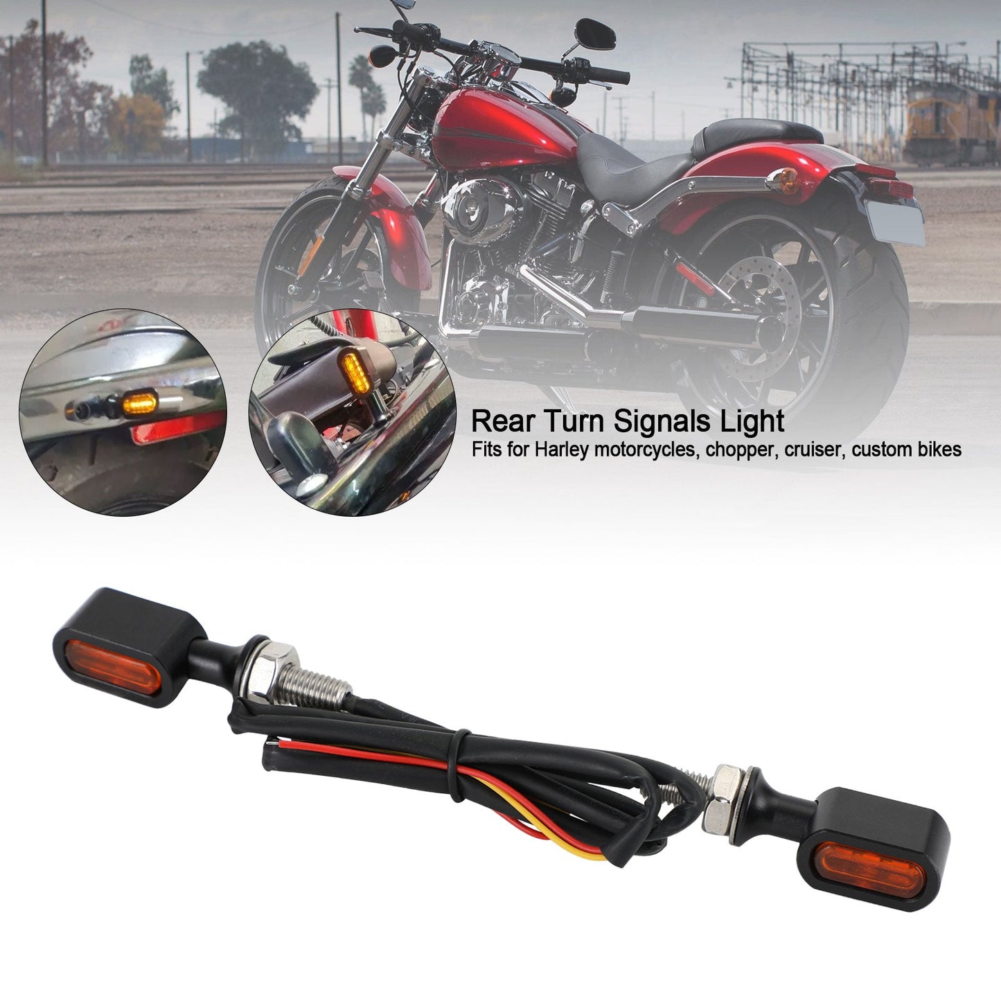 Indicatore di direzione a LED posteriore Mini E Mark per Sportster Touring Dyna Softail Generico