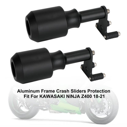 Kawasaki Ninja Z400 18-21 500 2024-2025 Protezione Slider Crash Bobbins Alluminio Nero