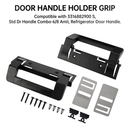 2 × Maniglia per porta del frigorifero per camper, impugnatura nera, hardware per Dometic 3316882900
