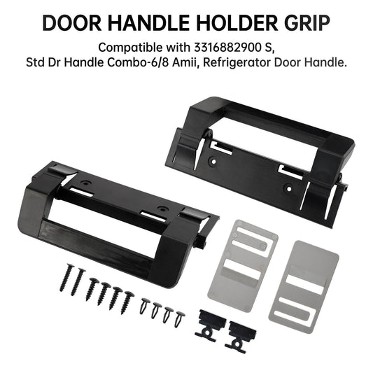 2 × Maniglia per porta del frigorifero per camper, impugnatura nera, hardware per Dometic 3316882900