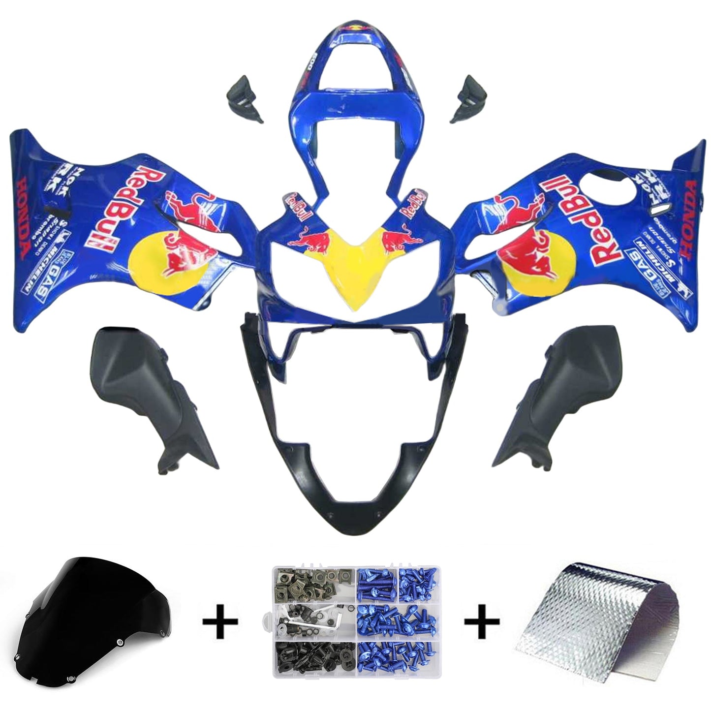 Amotopart Honda CBR600 F4i 2001-2003 Kit Carenatura Carrozzeria Plastica ABS