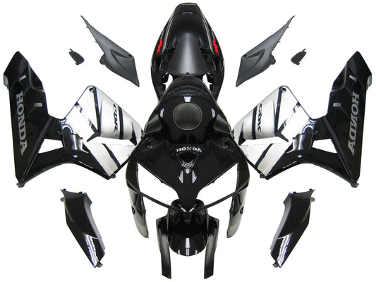 Amotopart Cladding Honda CBR600RR (2005-2006) Kit di paura nero bianco