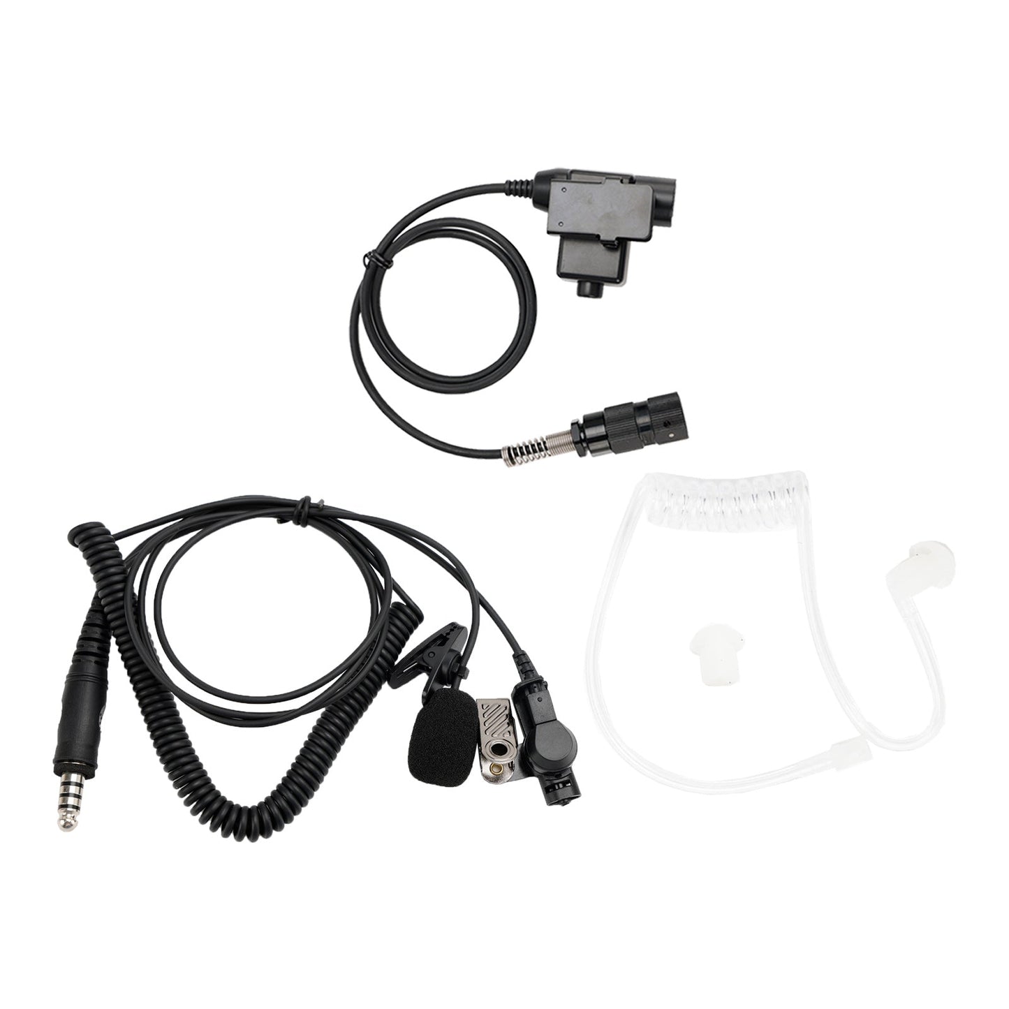 Cuffia con tubo dell'aria trasparente 7.1-A3 con microfono per radio PRC-152 PRC-148 U329