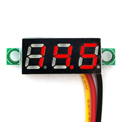 5x Mini DC 0-30V LED rosso Pannello voltmetro a 3 display digitale calibrabile
