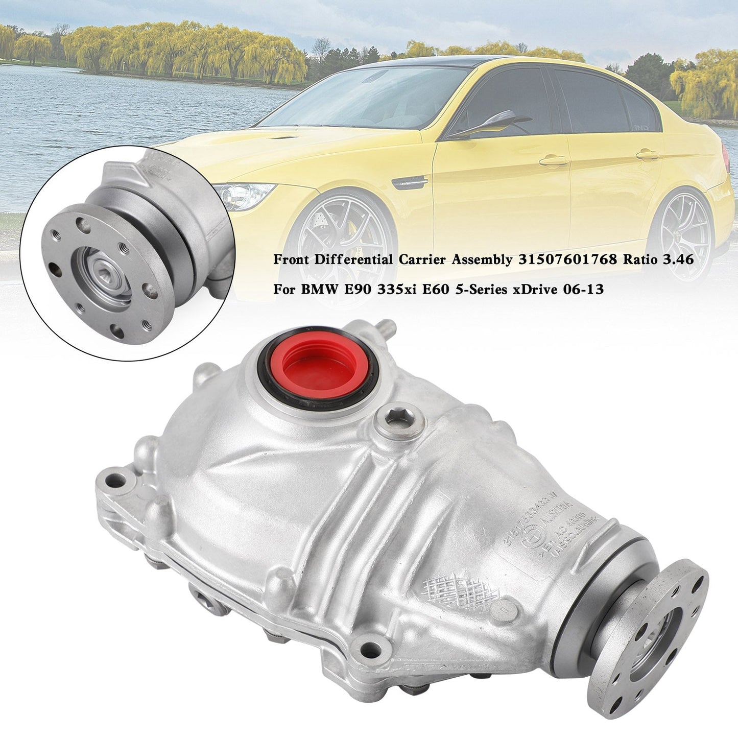 31507601768 31507583774 Rapporto di montaggio portante differenziale anteriore BMW E90 335xi E60 3.46