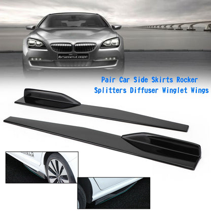 Coppia 86cm Car Gloss Black Side Minigonne Rocker Splitter Diffusore Winglet Wings Generico