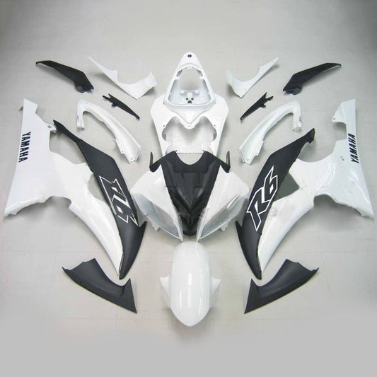 Amotopart Yamaha 2008-2016 YZF 600 R6 Kit di paura nero bianco