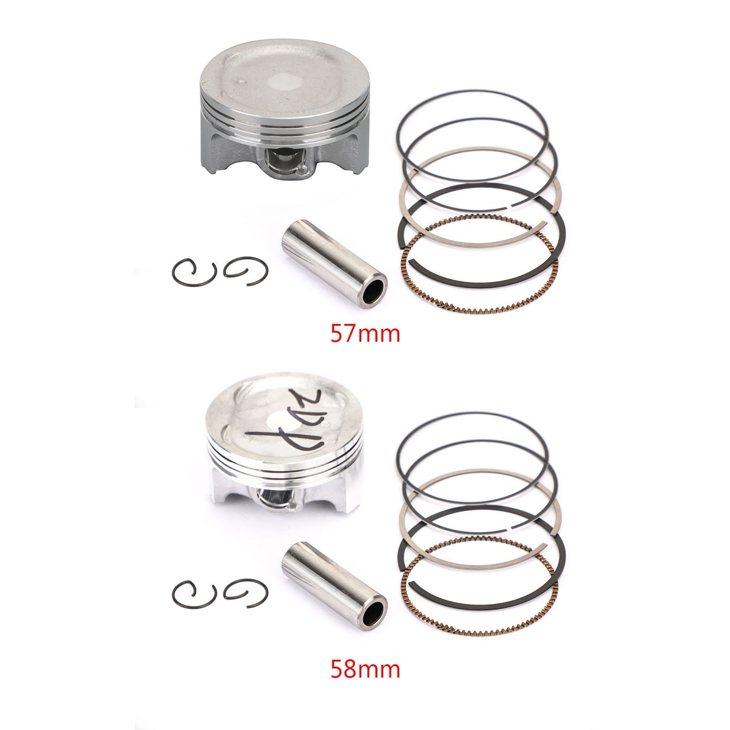 Pistone Kit &amp; Anelli Set STD +1.00 Fit per Yamaha YZF-R15 FZ 150 155cc 11-18 STD(57mm)1.00MM(58mm)Bore Size Generico