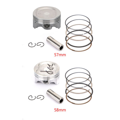 Pistone Kit &amp; Anelli Set STD +1.00 Fit per Yamaha YZF-R15 FZ 150 155cc 11-18 STD(57mm)1.00MM(58mm)Bore Size Generico