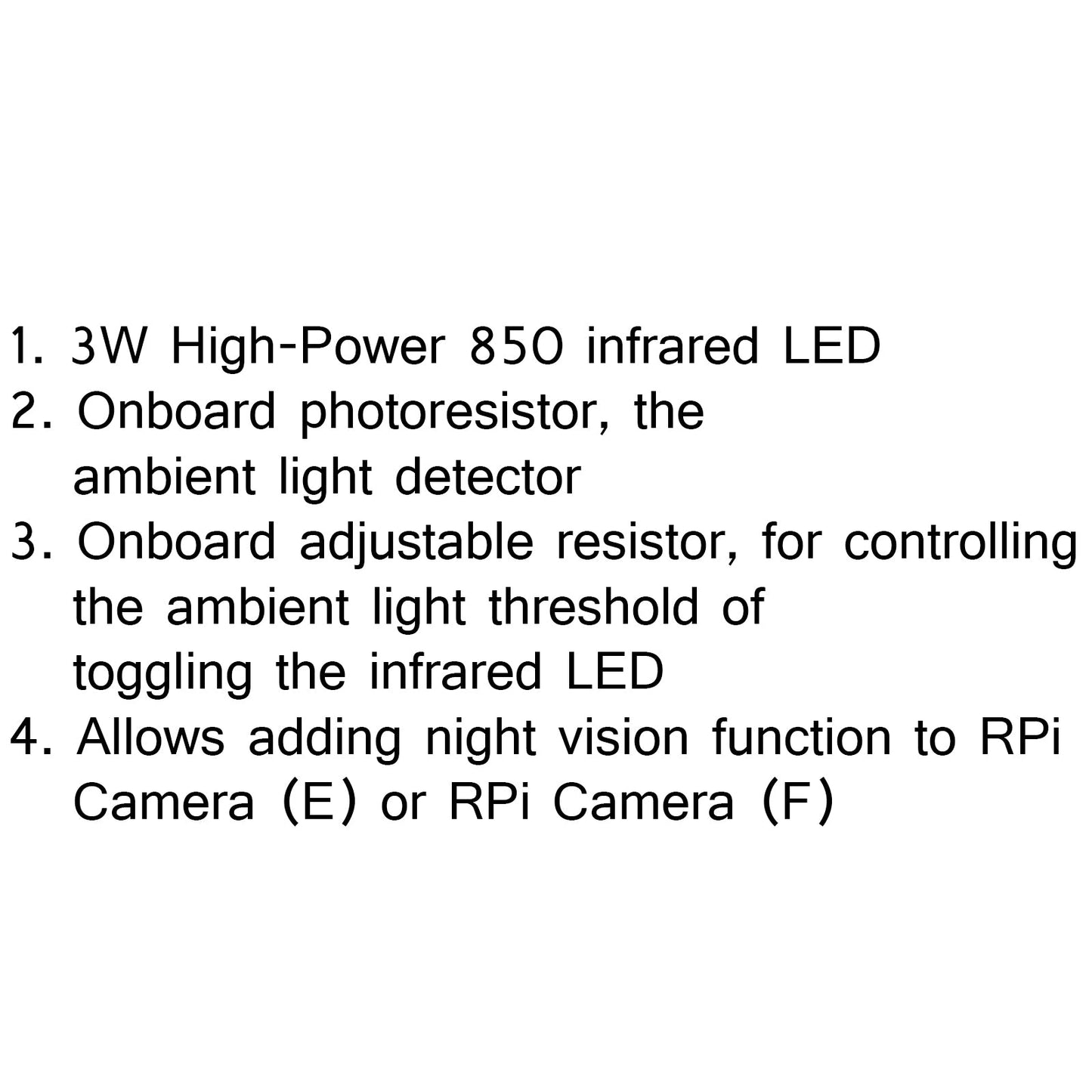 2xInfrared LED IR Light 3W 850 Camera Module Vision per Raspberry Pi