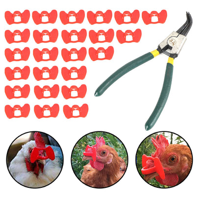 24 pezzi di pollame di fagiano e paraocchi di pollo con pinze Peeper Vision Blocker