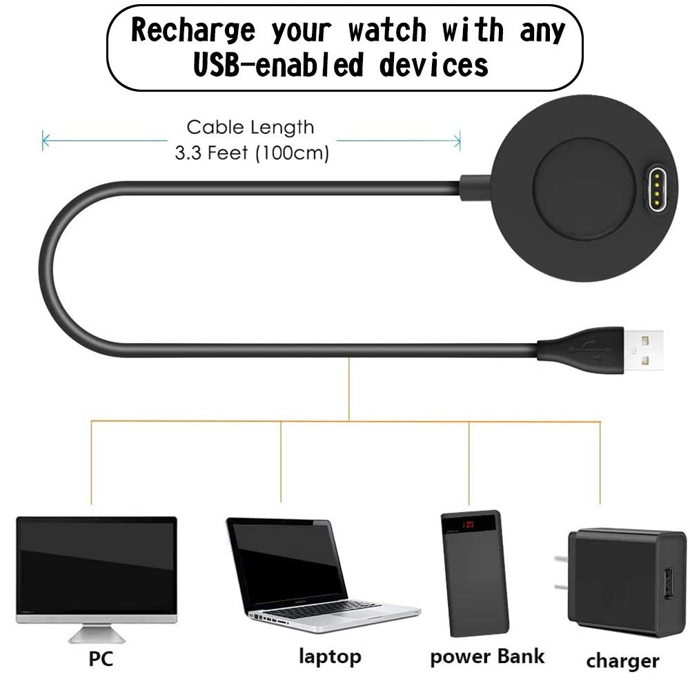 Cavo di ricarica per caricabatterie USB adatto per Garmin Fenix 5 5S 5X 6X 6S Plus