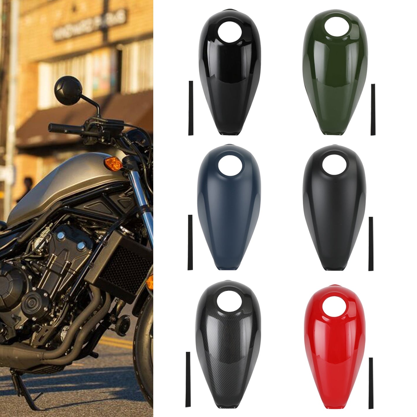 Coperchio del serbatoio del gas Trim carenatura per Honda Rebel CMX300 2021-2022 CMX500 2017-2022 Generico