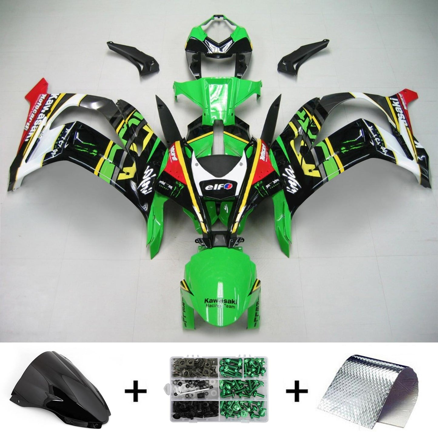 Amotopart Kawasaki 2016-2019 ZX10R Verde Green Color Mix Tub