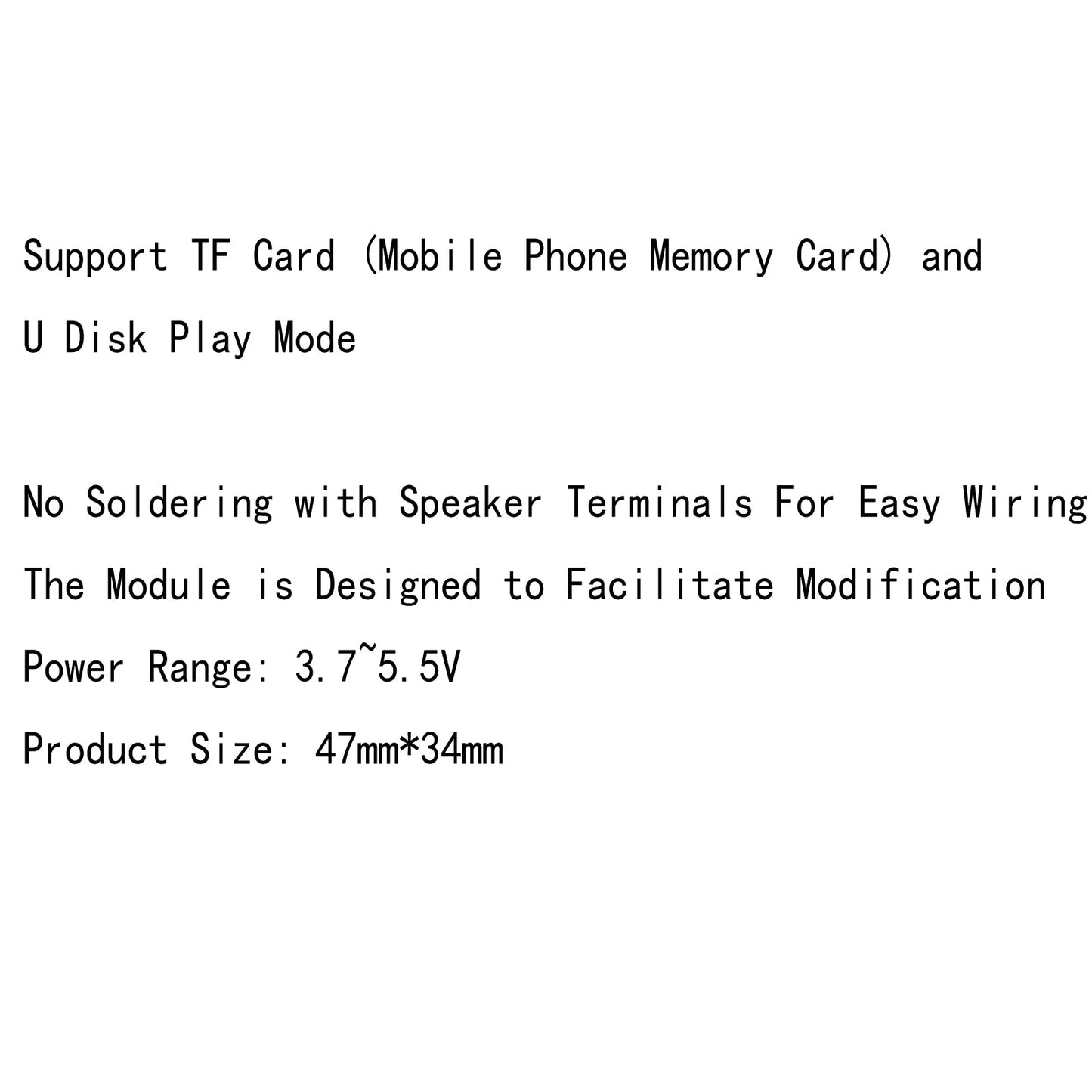 TF Card U Disk MP3 Format Decoder Board Amplificatore per modulo lettore audio