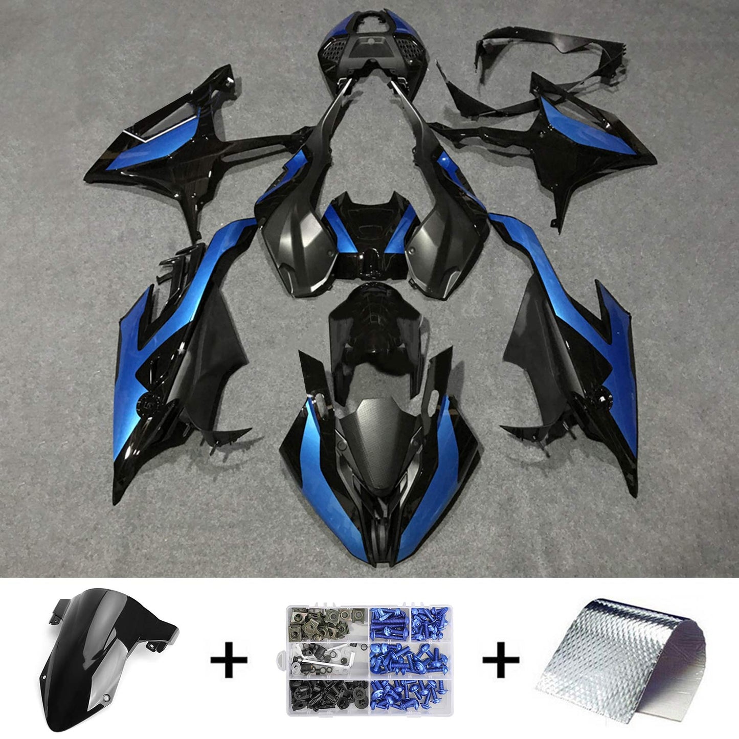 Amotopart 2019-2022 BMW S1000RR/M1000RR Kit di corsa blu nera