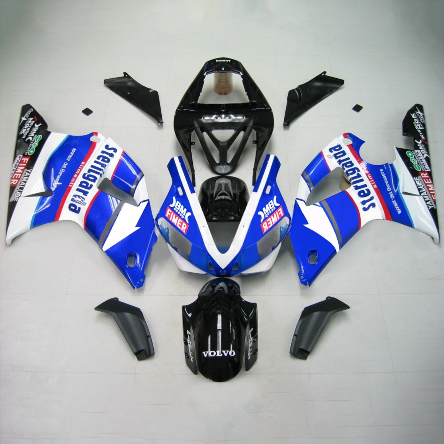 Amotopart 2000-2001 Yamaha YZF 1000 R1 Kit di carenatura blu e bianca