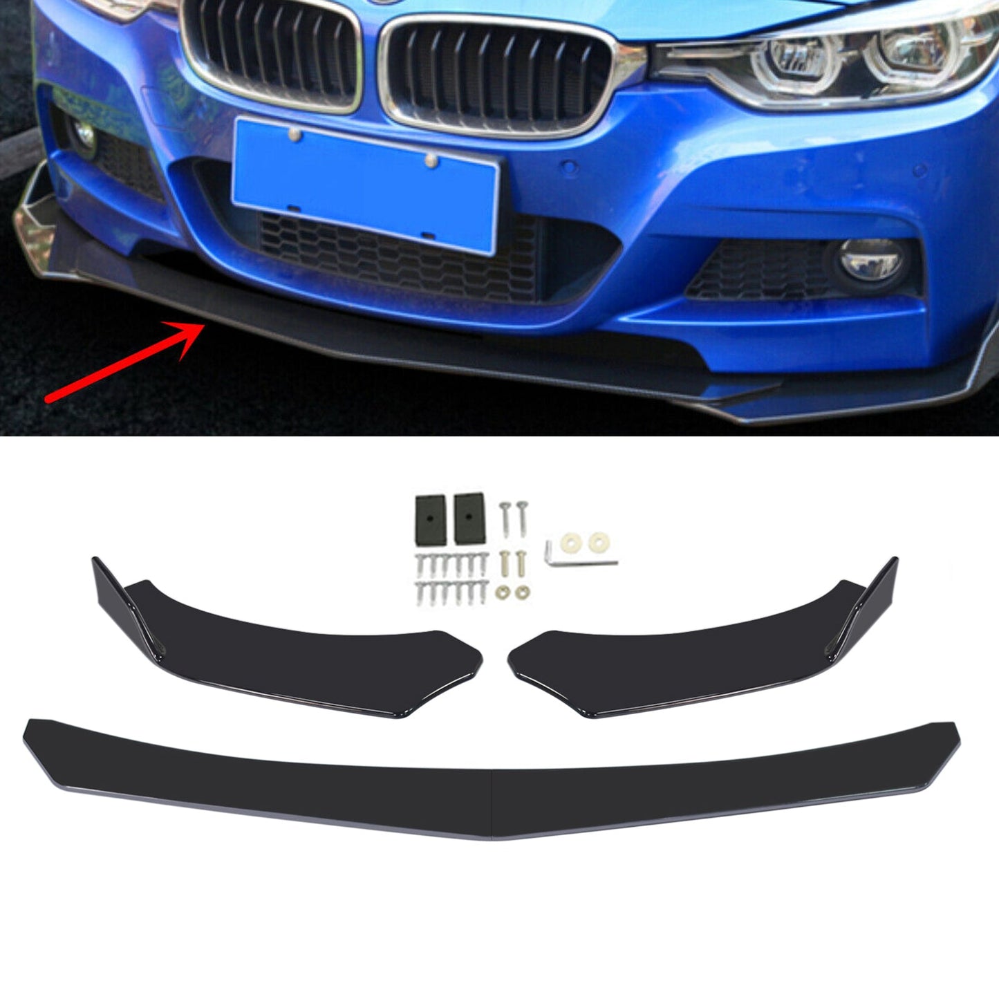 4PCS Kit corpo labbro paraurti anteriore universale Spoiler Fit GMC Honda Civic BMW Benz