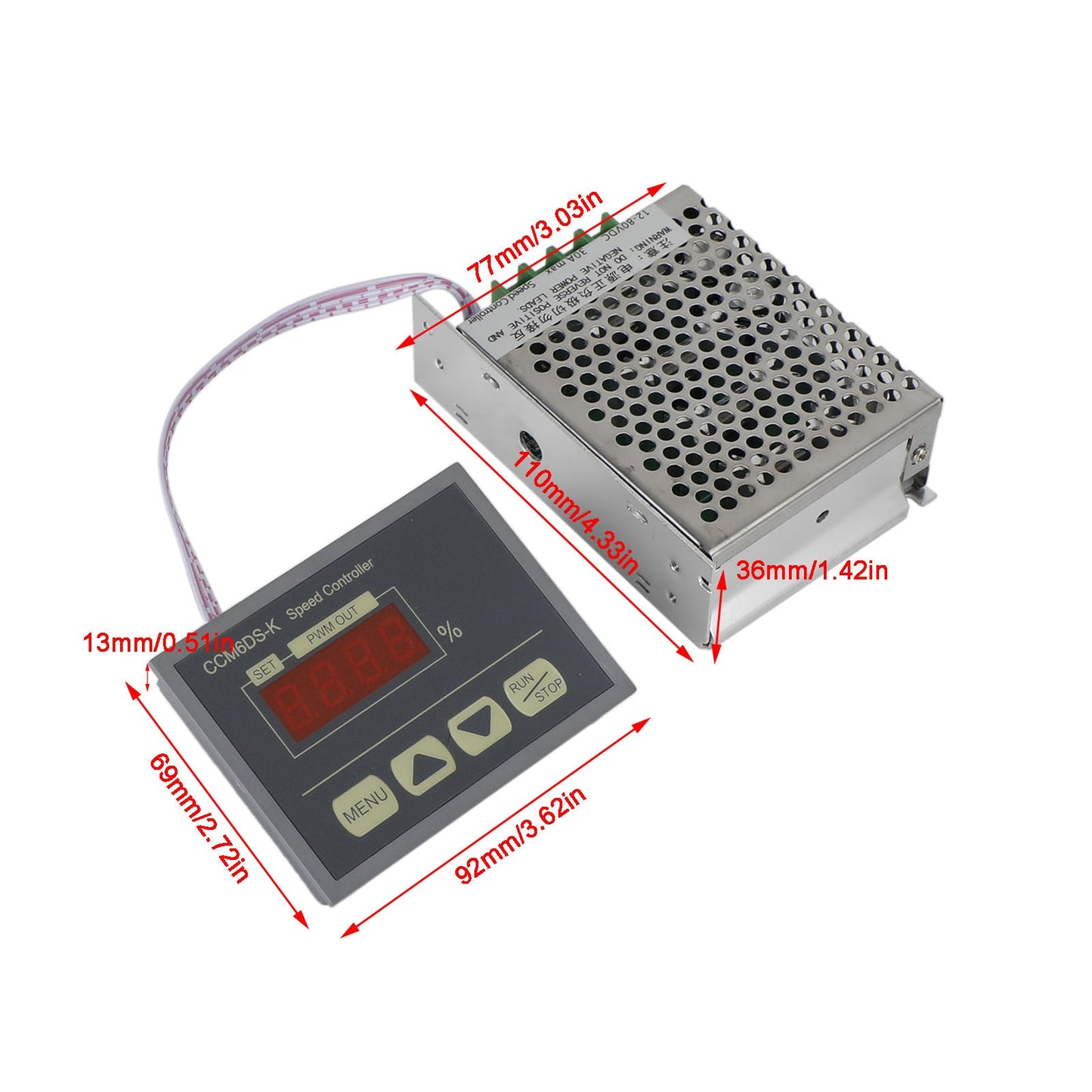 Regolatore del regolatore di velocità del motore CC 12-80 V 30 A PWM con pannello display digitale