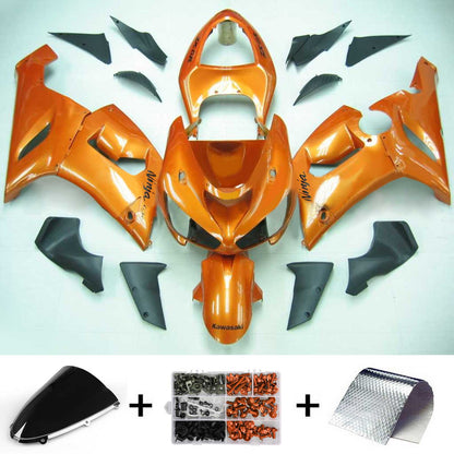 Amotopart Kawasaki 2005-2006 ZX6R 636 Kit di rivestimento arancione