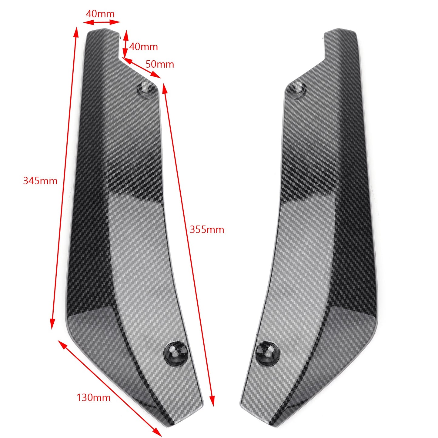 2PCS Car Rear Bumper Fin Canard Splitter Diffusore Valence Spoiler Lip Carbon Fiber Look Generico
